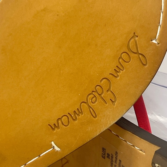 Sam Edelman Gerianne Leather Flip Flops Thongs Size 6 - Red LEATHER Classic Boho - Picture 10 of 11